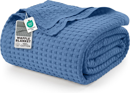 Waffle Blanket 100% Cotton Soft Lightweight for All Seasons