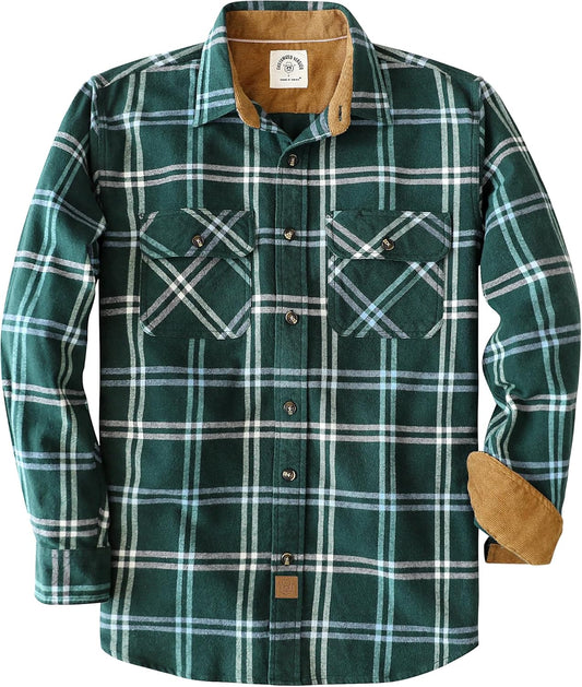 Dubinik Mens Flannel Shirt Long Sleeve Soft Brushed Cotton