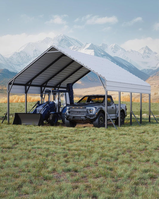 20ftx20ftx13ft Heavy Duty Metal Carport for 2 Cars and More