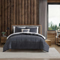 King Comforter Set Solid Microsuede with Faux Shearling Reverse - Cozy