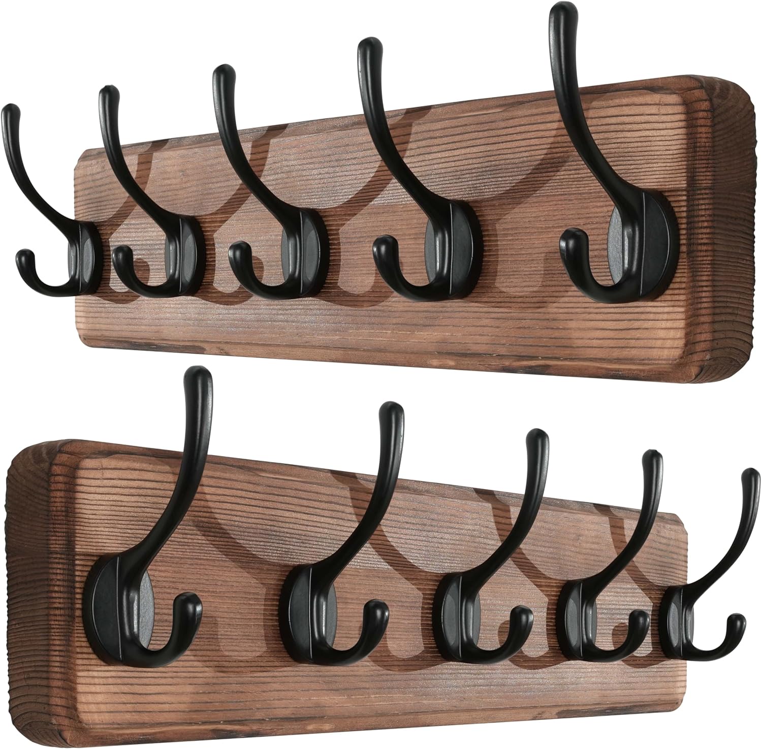 Rustic Wall Mounted Coat Rack with 5 Hooks for Home Use