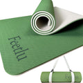 Extra Thick Exercise Yoga Mat with Strap - 10mm Joint Protection