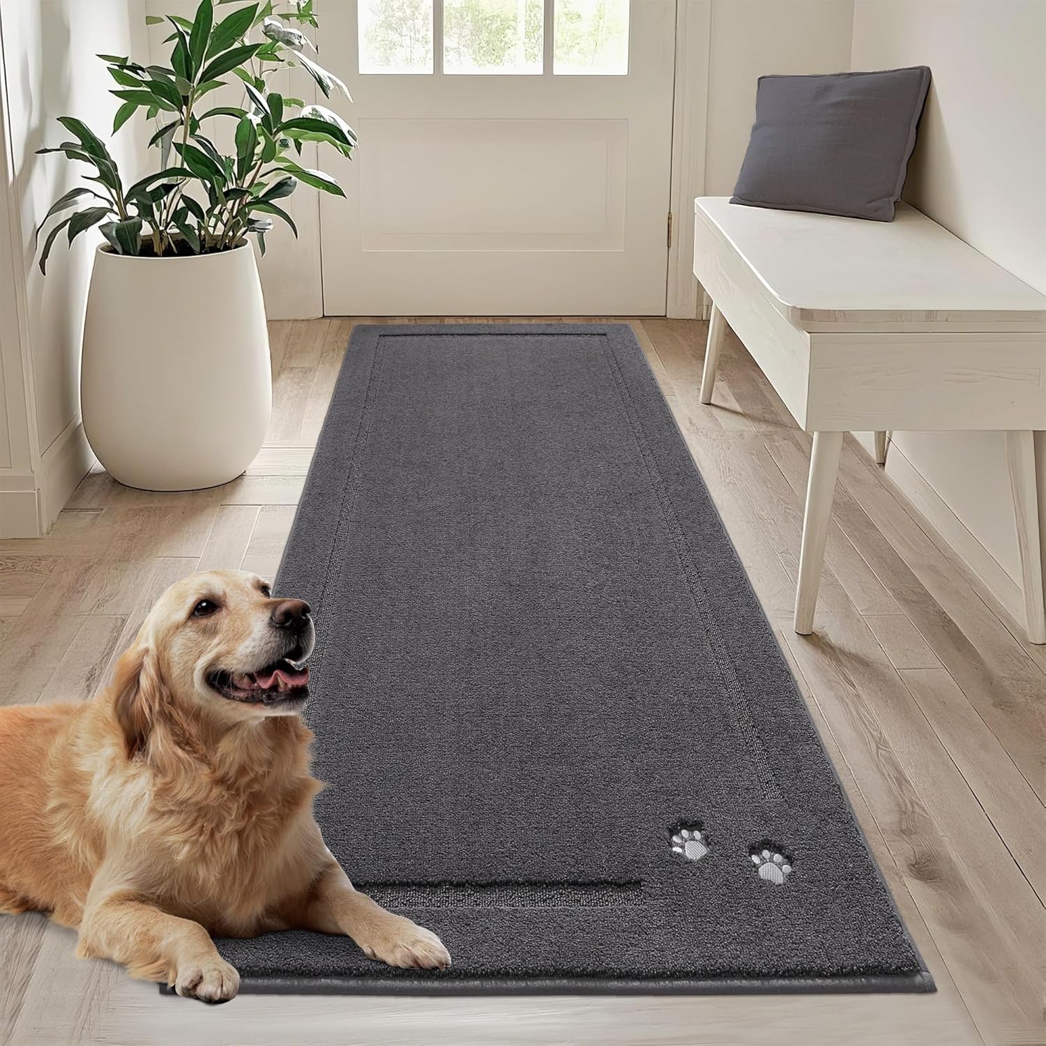 BEQHAUSE Dog Door Mat for Muddy Paws - Absorbent & Non-Slip