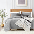 California Cal King Quilt Bedding Set Grey Oversized - Lightweight