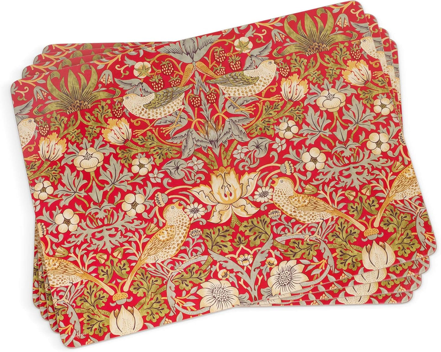 Pimpernel Morris & Co Strawberry Thief Red Placemats Set of 4