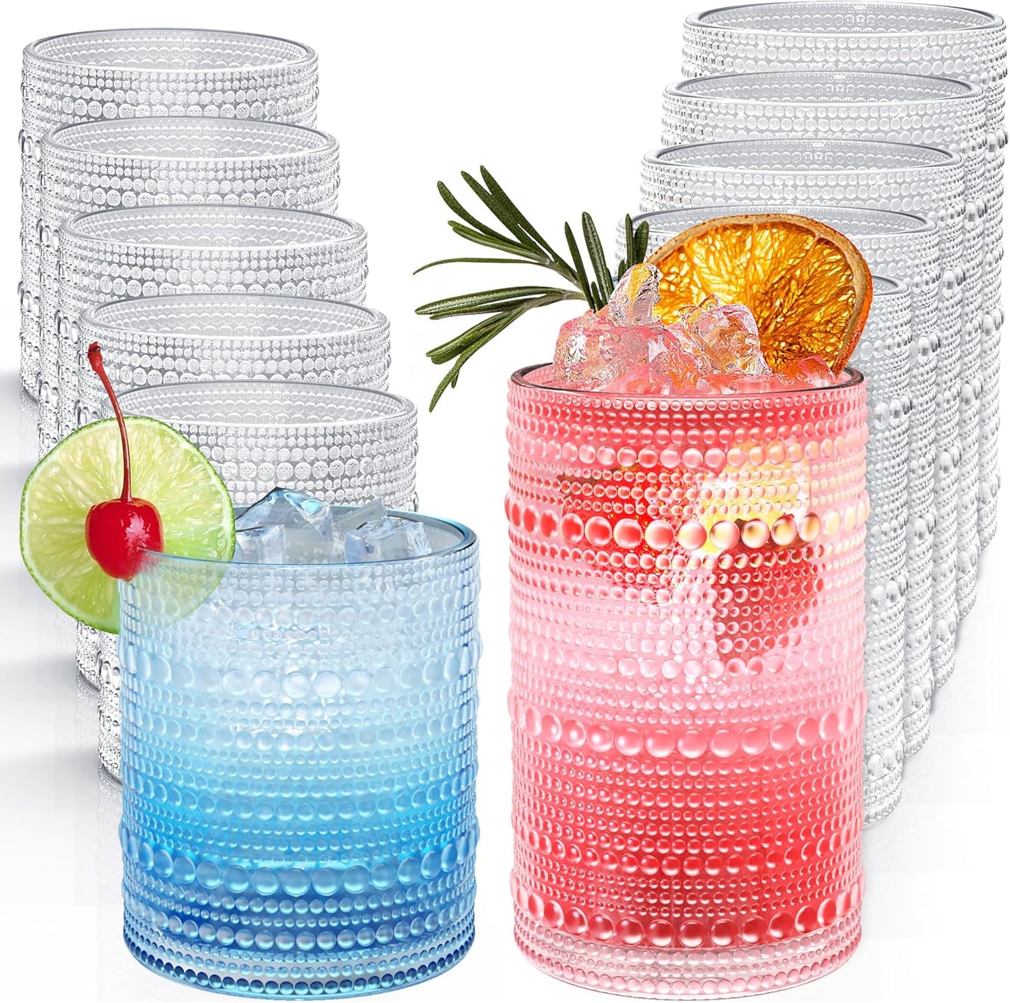 Vintage Hobnail Drinking Glasses Set of 12 for Every Occasion