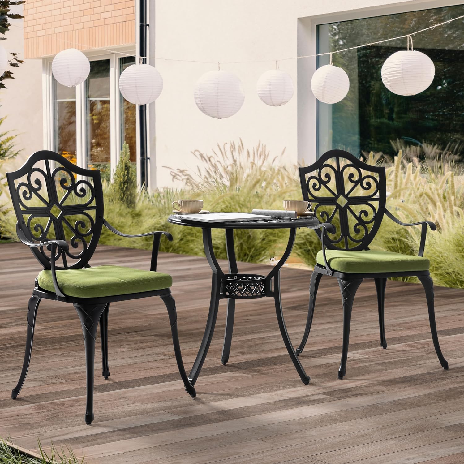 NUU GARDEN 3 Piece Outdoor Bistro Set for Patio and Balcony