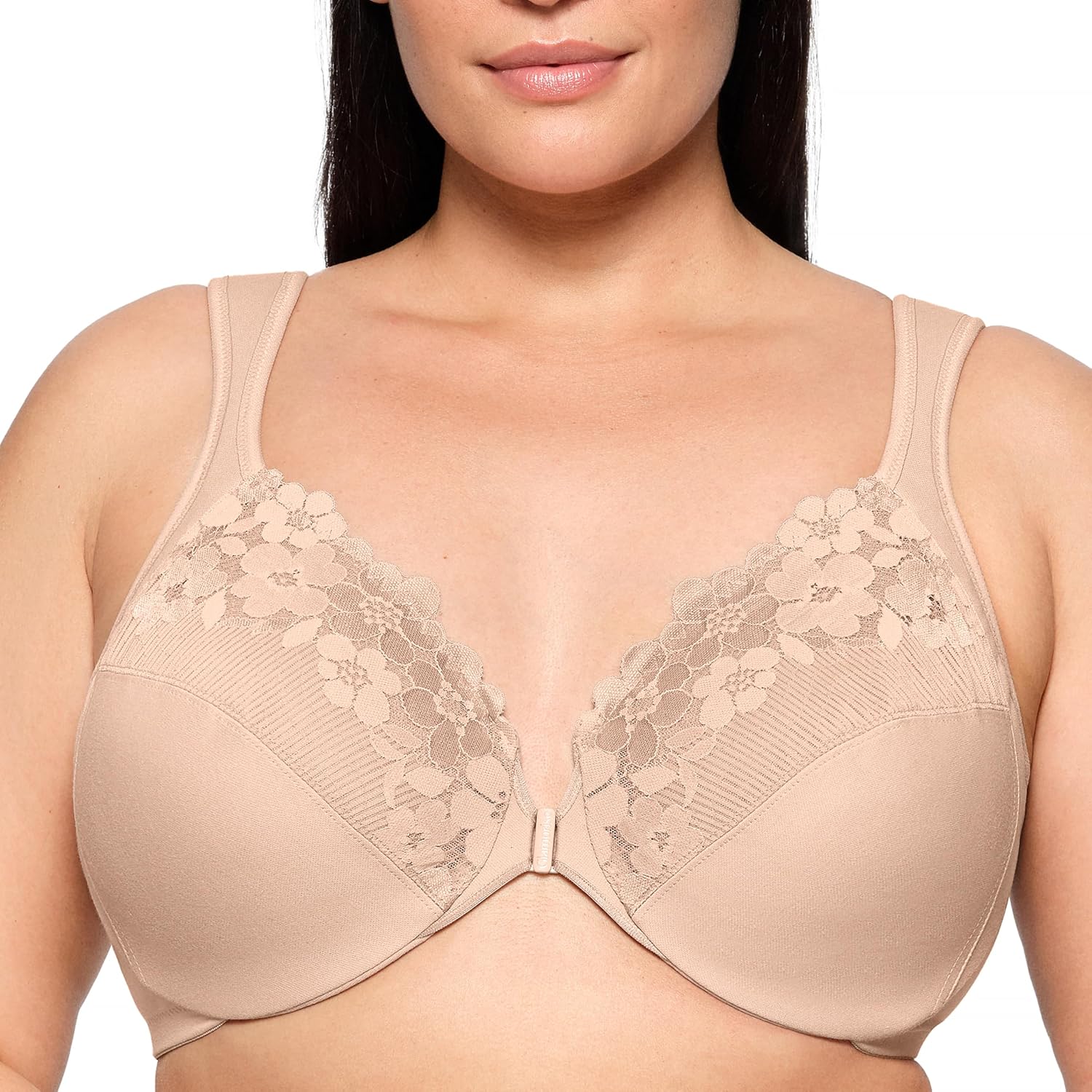 Glamorise Full Figure Plus Size Front-Closure Cotton Bra #1241