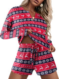 Women's Waffle Knit Lounge Set by Ekouaer for Relaxing Comfort