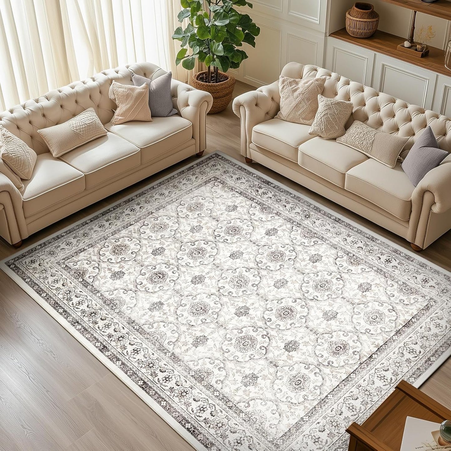 jinchan Floral 6x9 Area Rugs for Living Room - Vintage Boho Design