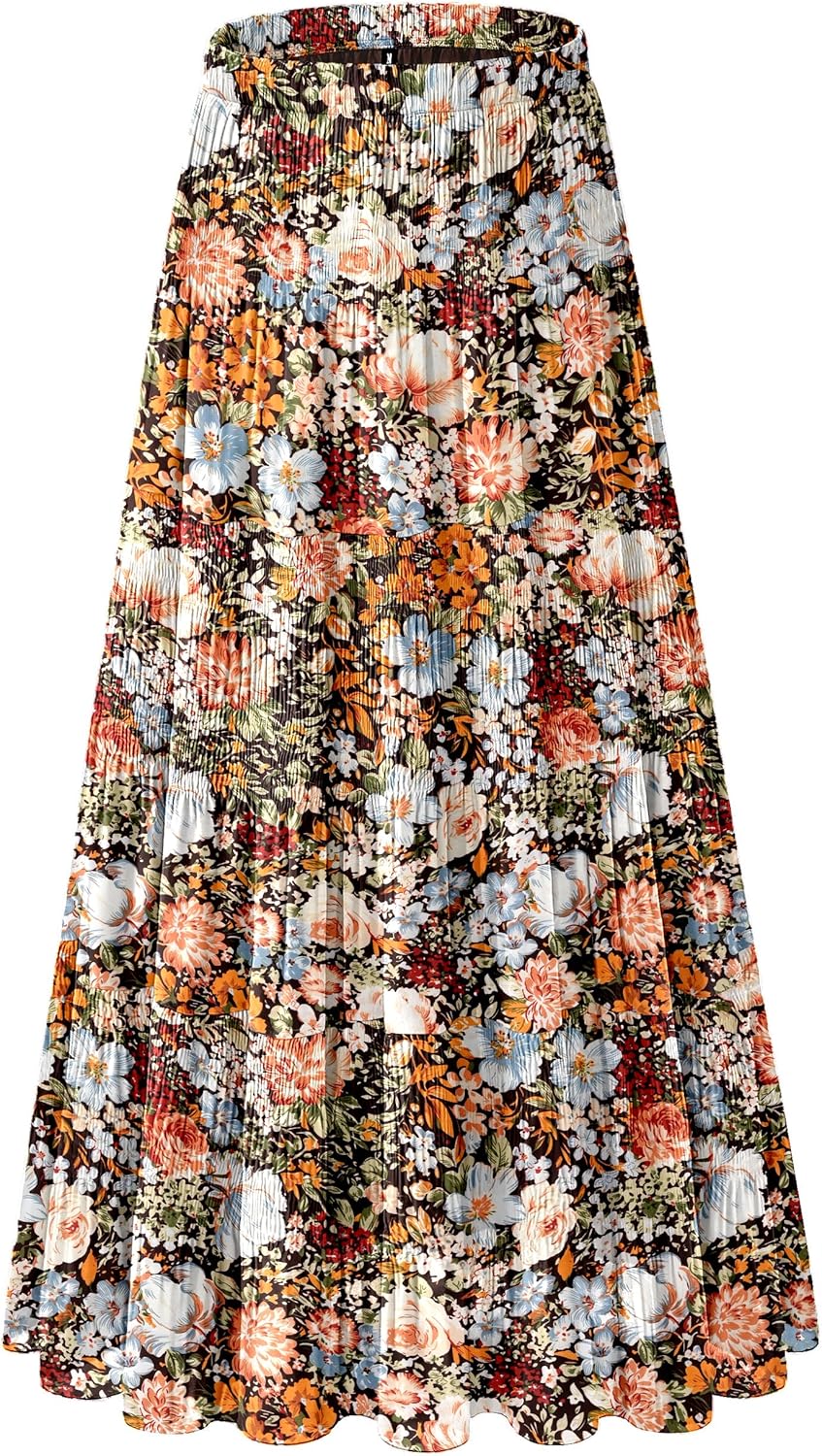 Chic Women's Chiffon White Flowy Maxi Skirt for Fall Style