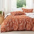 Full Comforter Set Terracotta Bed Set - Reversible Floral Comforter
