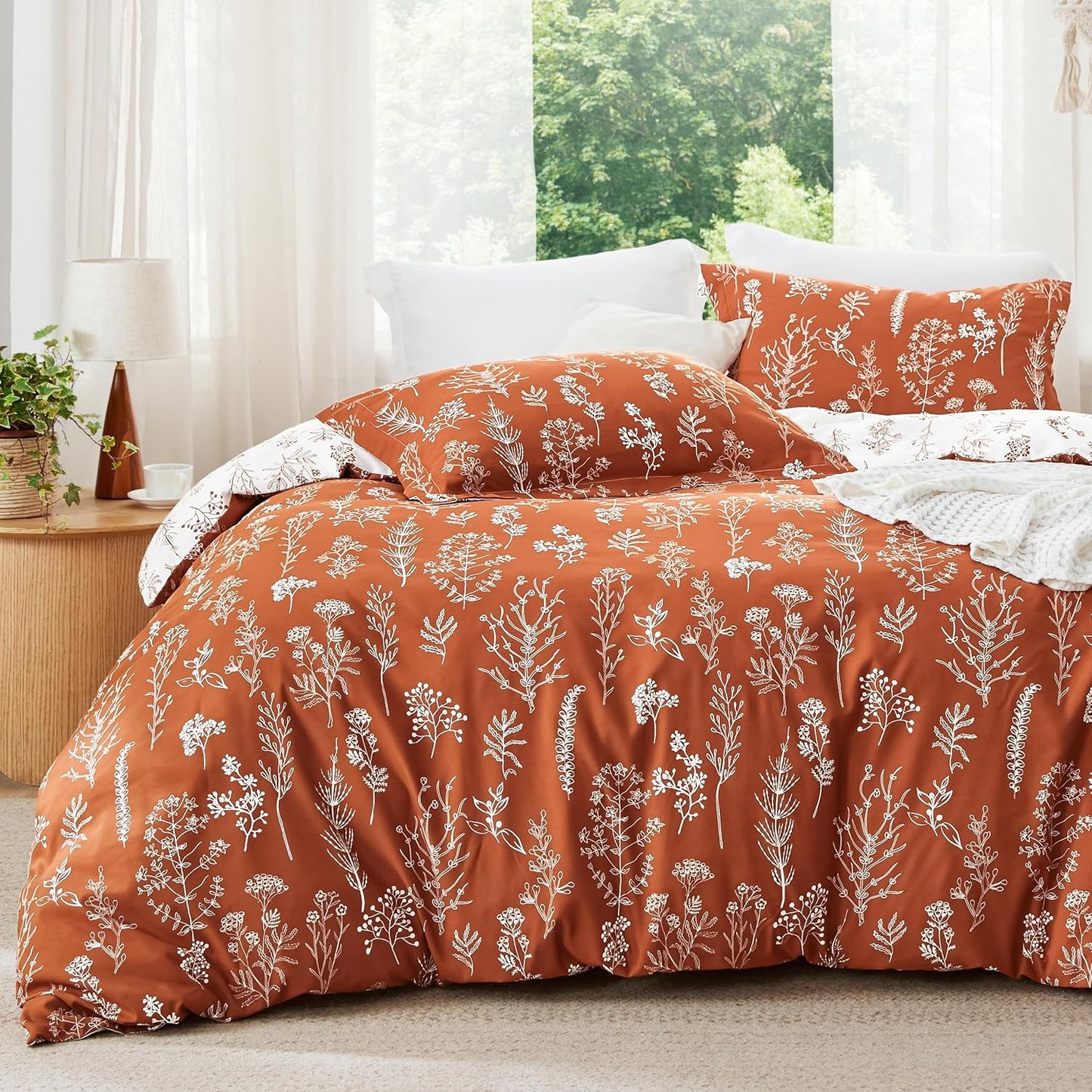 Bedsure Full Comforter Set with Floral Design for Cozy Bedrooms