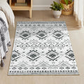 Area Rug 3x5 ft Boho Style Rug - Soft, Non-Slip Bath or Bedroom Rug