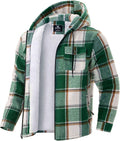 G Gradual Men's Flannel Jacket Sherpa Lined Hooded Zip Up - Warm