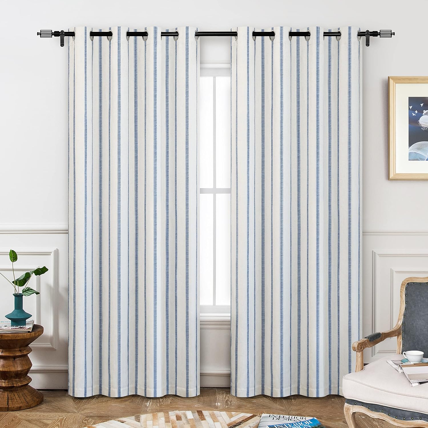 DriftAway Farmhouse Linen Blend Blackout Curtains 84 in