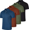 Men's Cotton Pique Polo 3 & 4 Pack - Comfortable Performance Polo Real