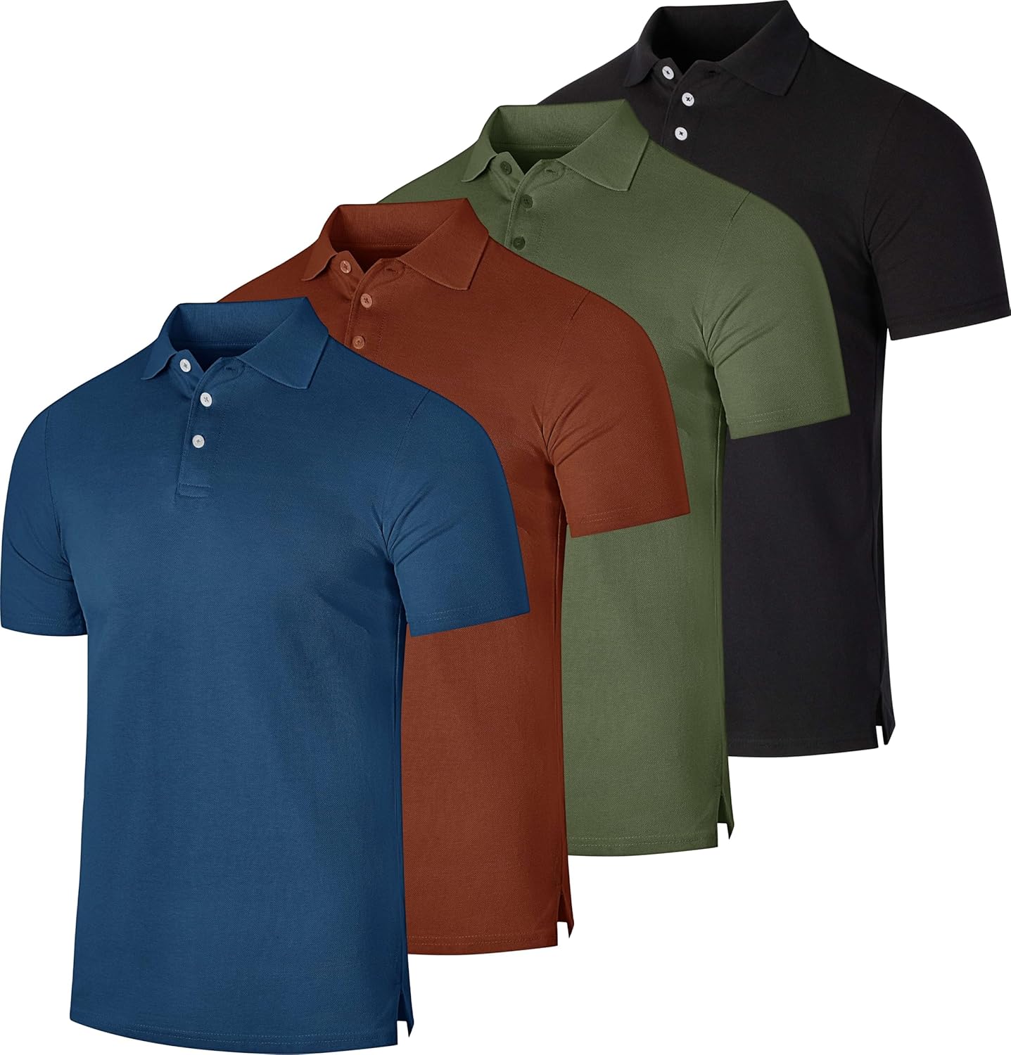 Real Essentials Men's Cotton Pique Polo Shirt for Comfort