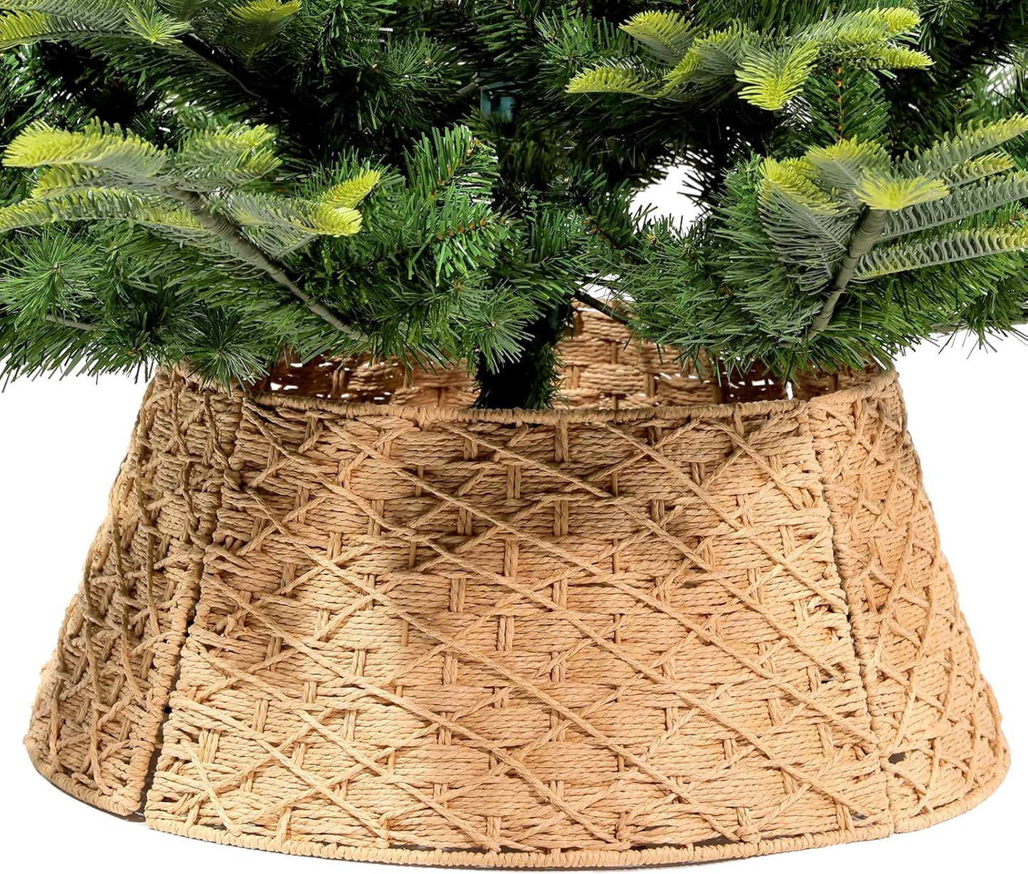 24in Christmas Tree Collar - Woven Hyacinth Holiday Decor