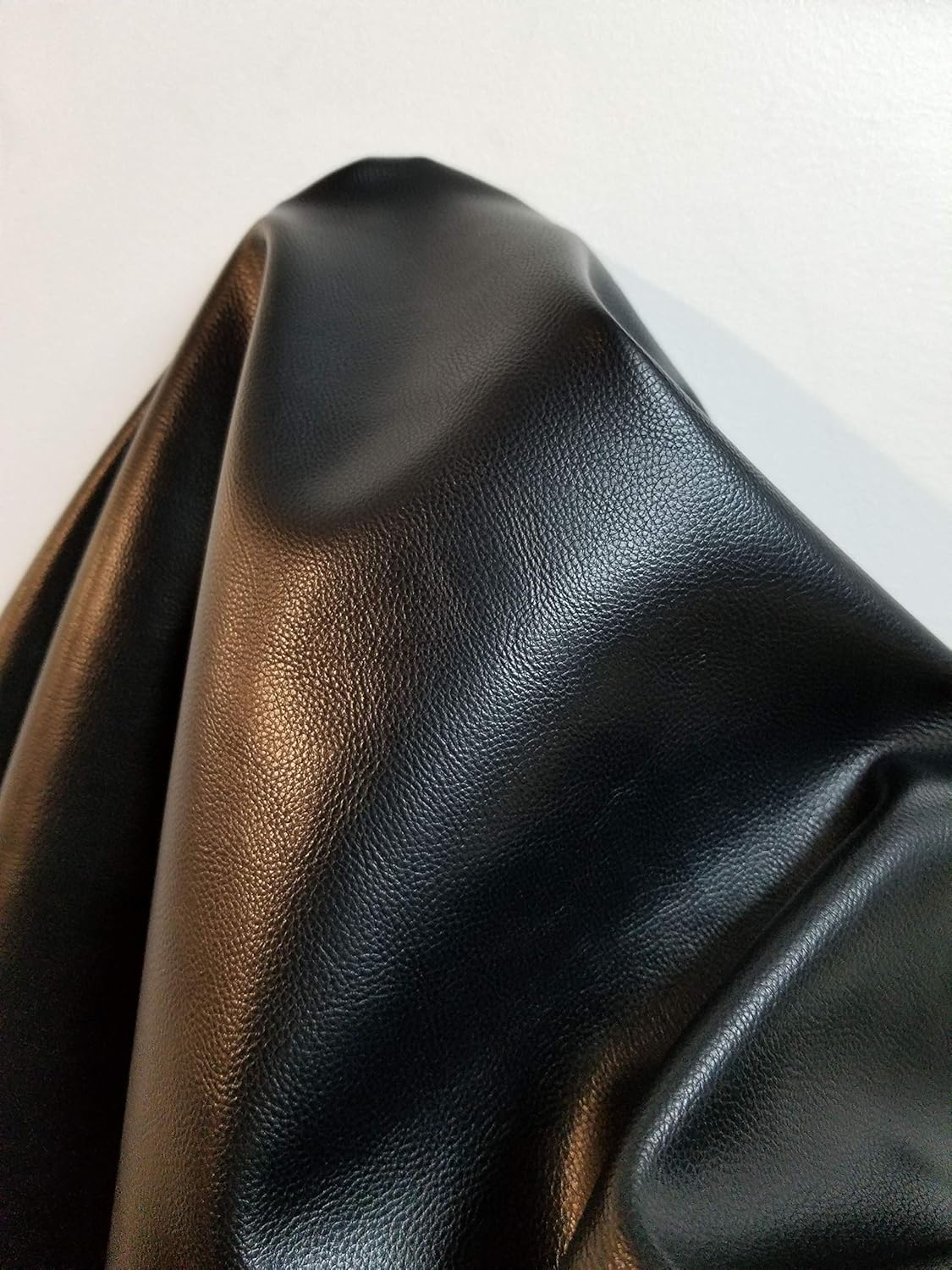 Black Pebbled Soft Faux Leather Fabric Material Sheet for Upholstery