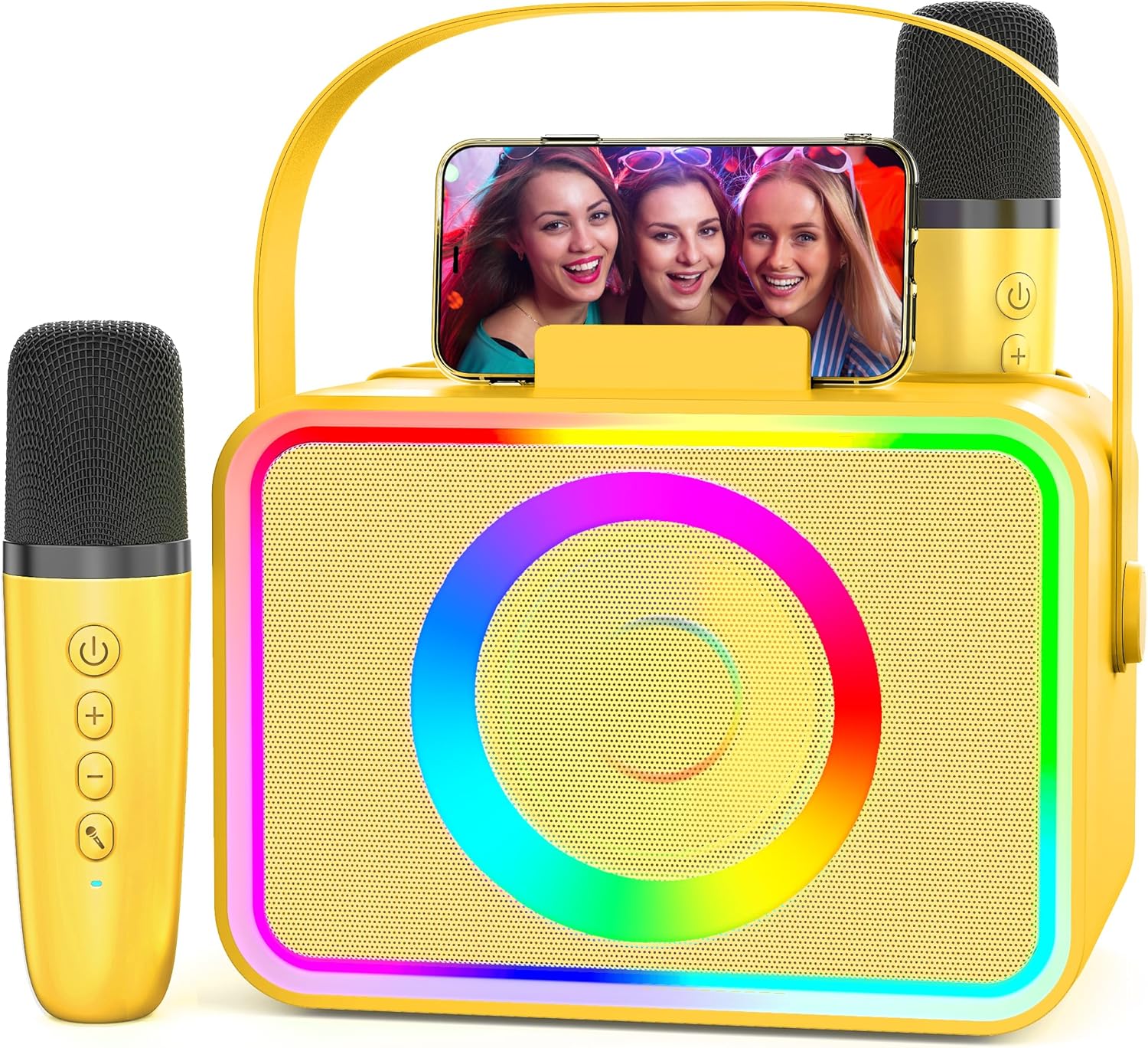 Portable Bluetooth Karaoke Speaker with 2 Wireless Mics - Party Fun!