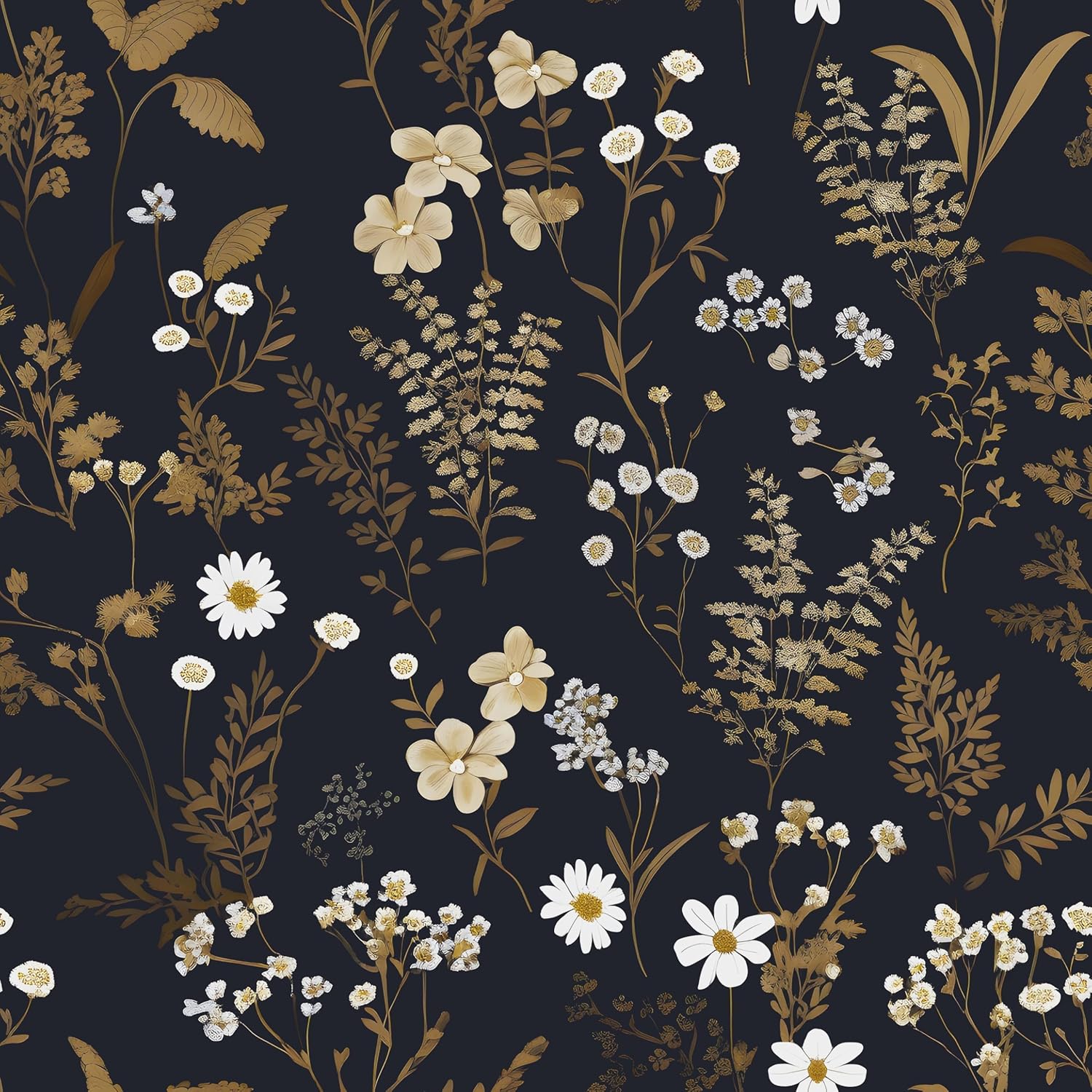 Dark Floral Wallpaper Peel and Stick by Laatse for Home Decor