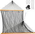 Double Rope Hammock with Spreader Bar - Comfortable Two-Person Cotton