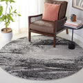 Adirondack 10 ft Round Silver Multi Area Rug - Durable Modern Accent