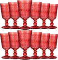 Vintage Red Wine Glasses Set of 12 for Weddings and Parties