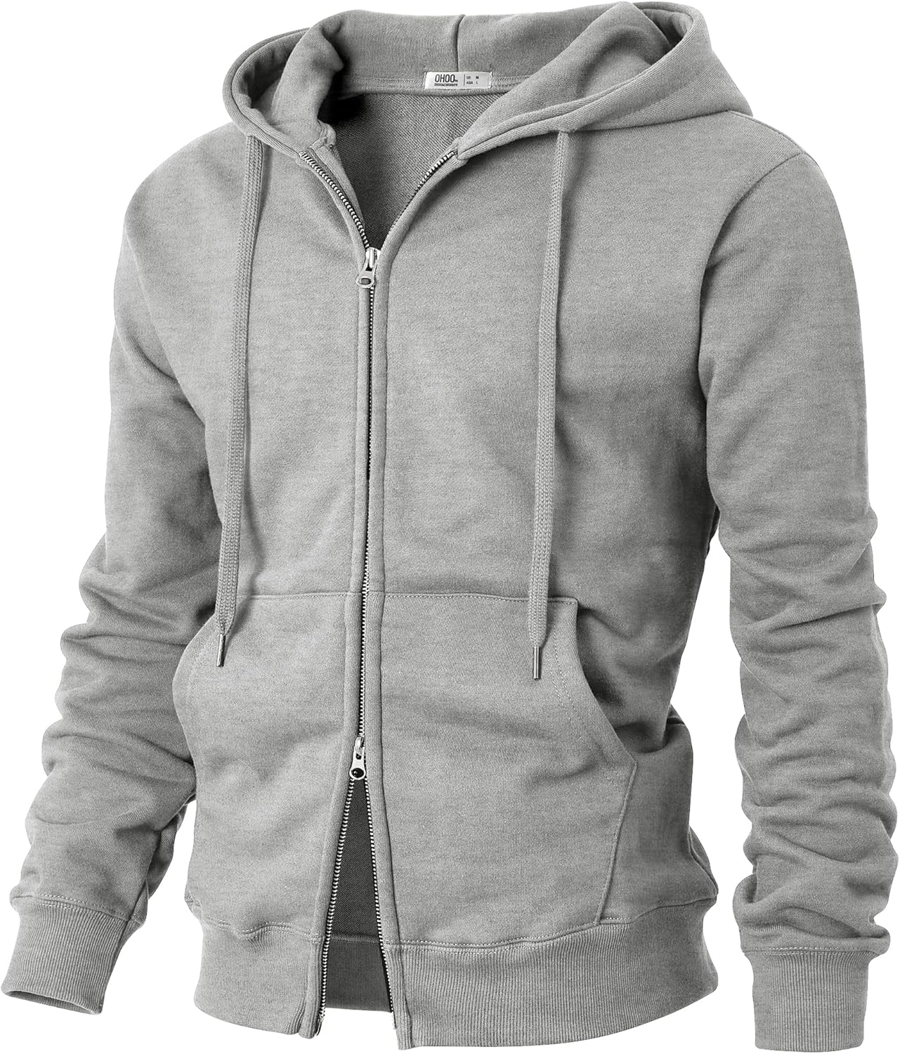 Ohoo Men's Zip Up Hoodie Lightweight Sweatshirt for Comfort