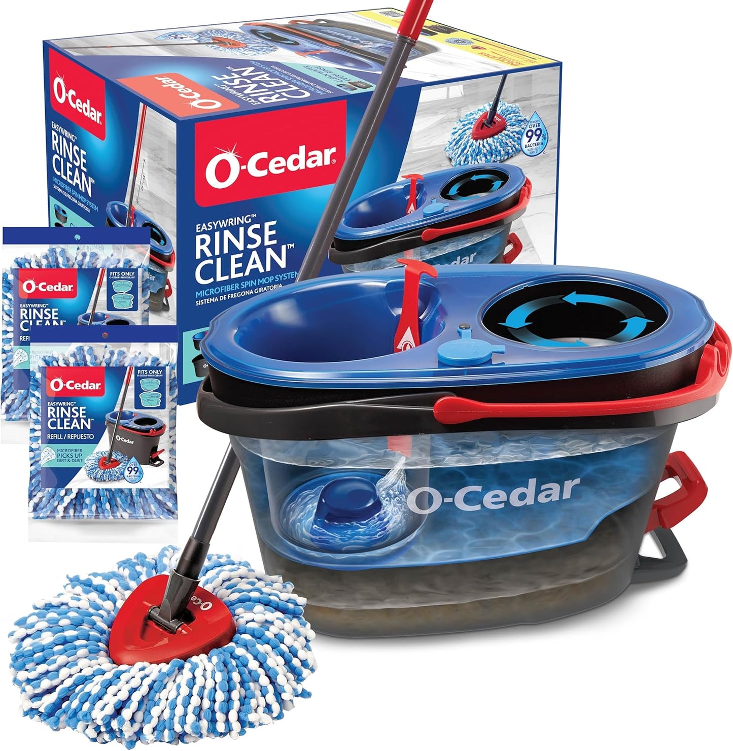 O-Cedar RinseClean Spin Mop System with Extra Mop Heads