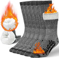 Merino Wool Hiking Socks Thermal Crew 3 Pairs - Warm, Cushioned