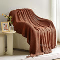 Blagic Knitted Throw Blanket for Couch - Soft Farmhouse Boho Throw