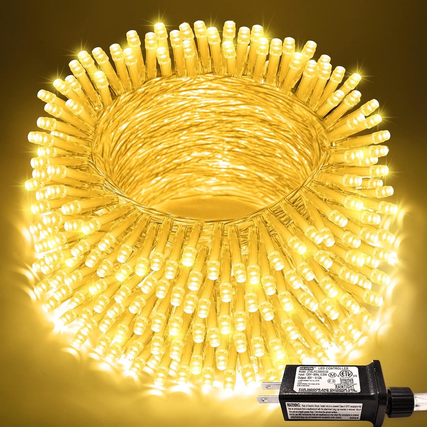 JMEXSUSS 200 LED Connectable String Lights - Warm White Glow
