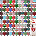 Christmas Dog Bandanas Bulk 100 Pack - Holiday Triangle Scarves