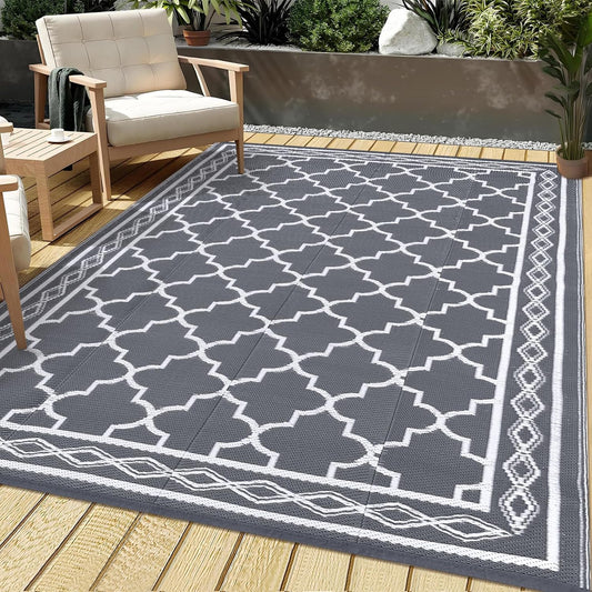 Garvee Outdoor Rug 8x10 Waterproof for Patio and Camping