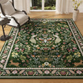 Area Rug 4x6 Washable Floral Rug - Non Slip Low Pile Accent