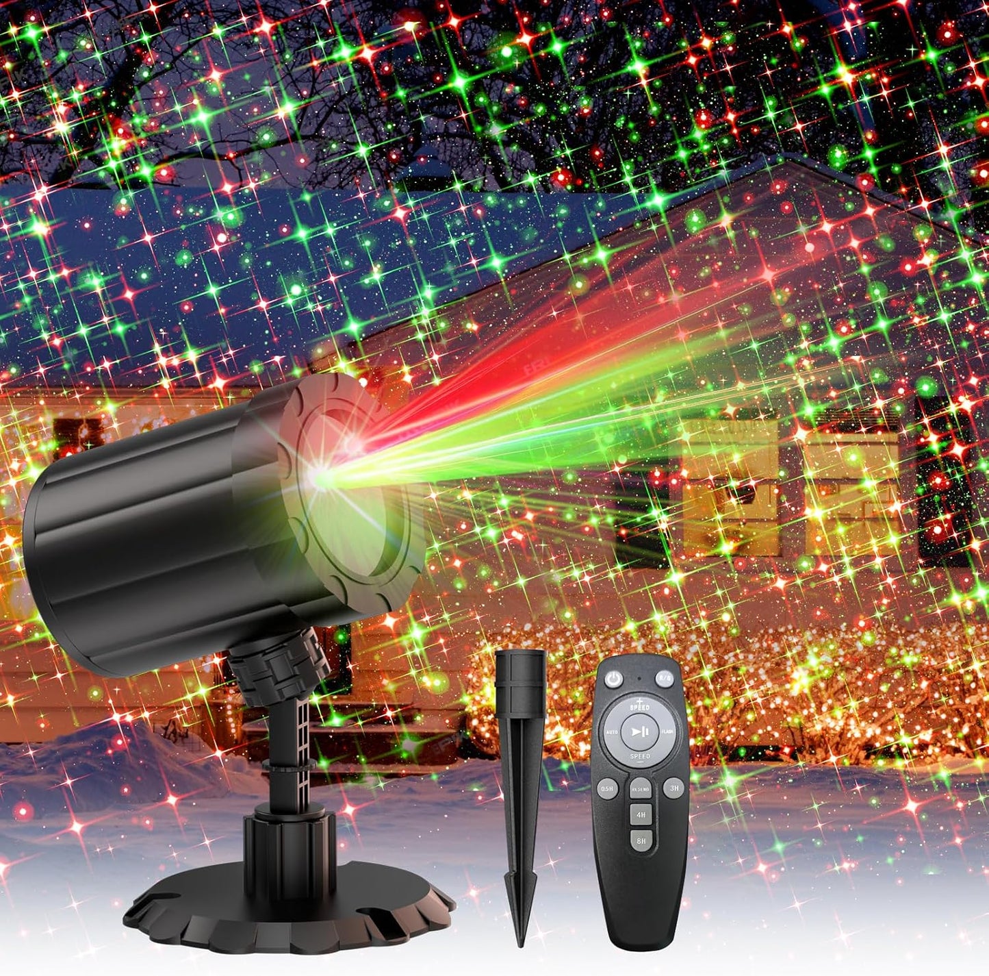 Remote Control Starlight Projector - Festive Holiday Glow