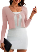 Women's Shrug Sweater Tie Front Cropped Cardigan - Versatile Layer