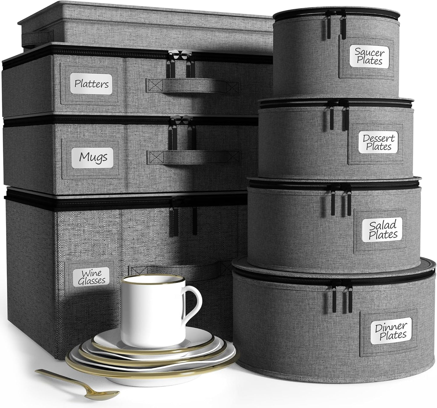 Sorbus China Storage Containers for Dinnerware and Glassware