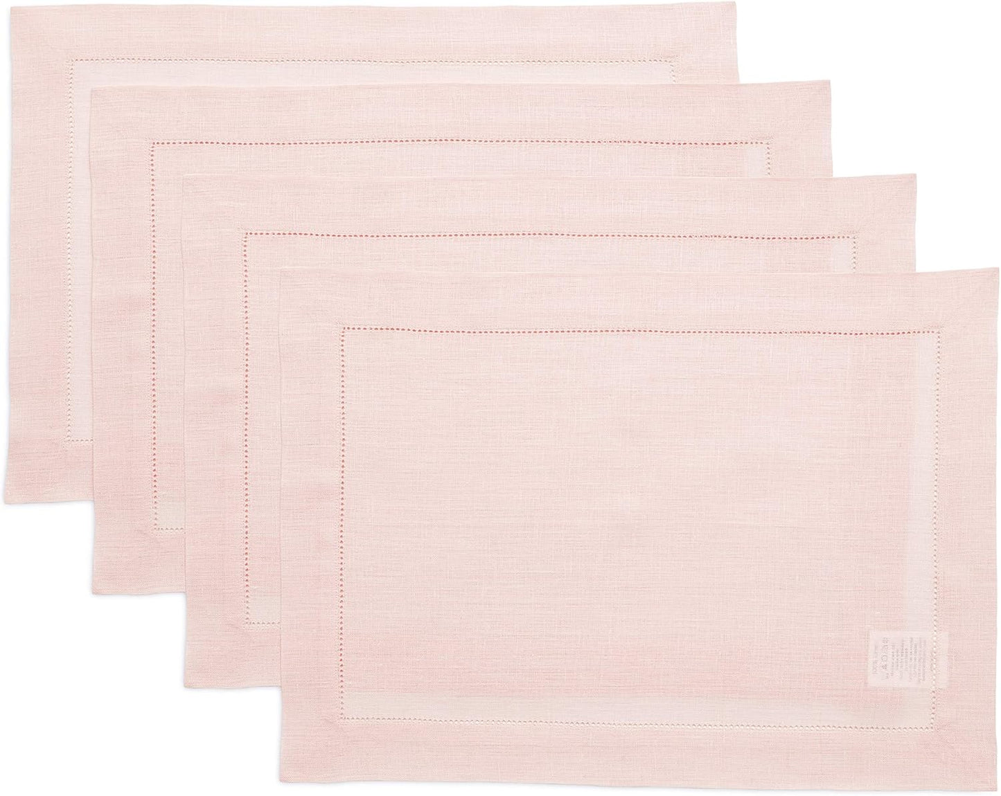 Classic Hemstitch Pink Linen Placemats Set of 4 for Halloween