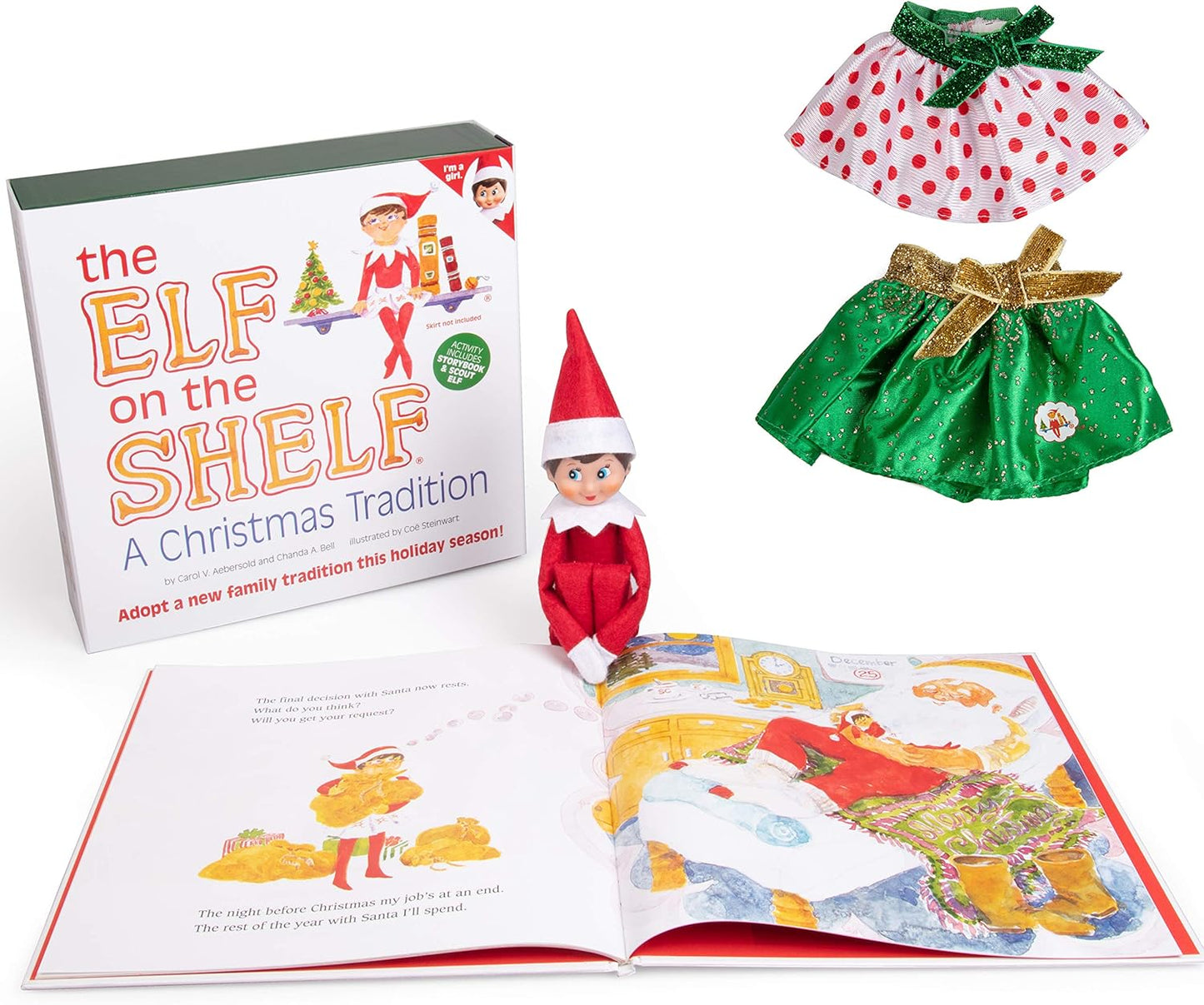 Elf On The Shelf Girl with Party Skirts Set for Holiday Fun