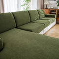 Couch Cushion Covers Chaise Slipcover - Stretch, Washable Protection