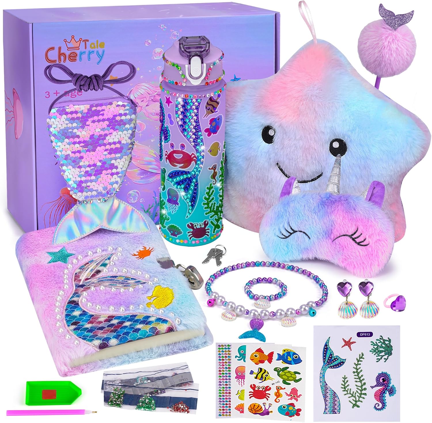 Cherry Tale Mermaid Toys Gifts Set for Girls Aged 4-10 Years