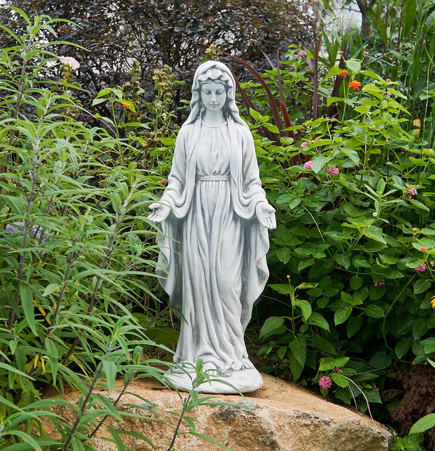 TOETOL Virgin Mary 29.9 Inch Outdoor Statue for Garden Decor
