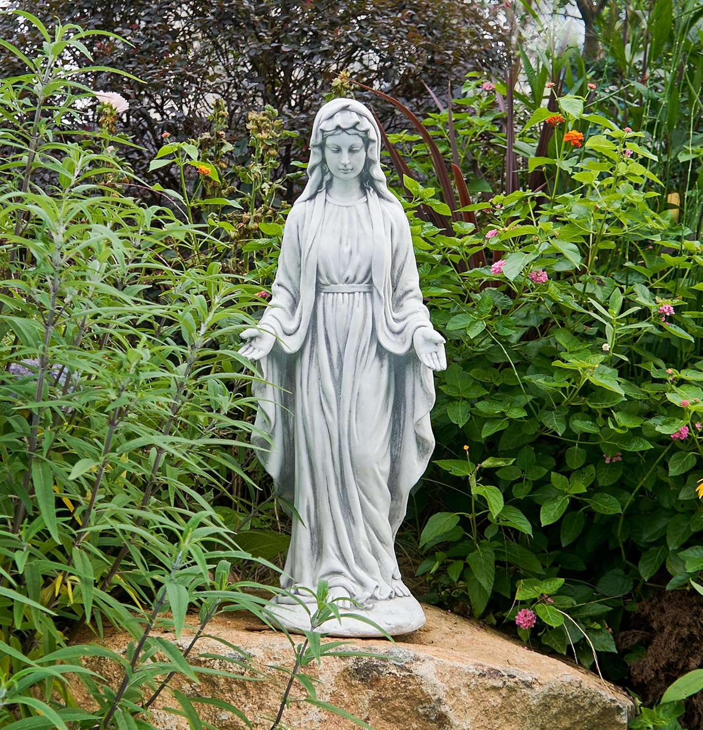 TOETOL Virgin Mary 29.9 Inch Outdoor Statue for Garden Decor