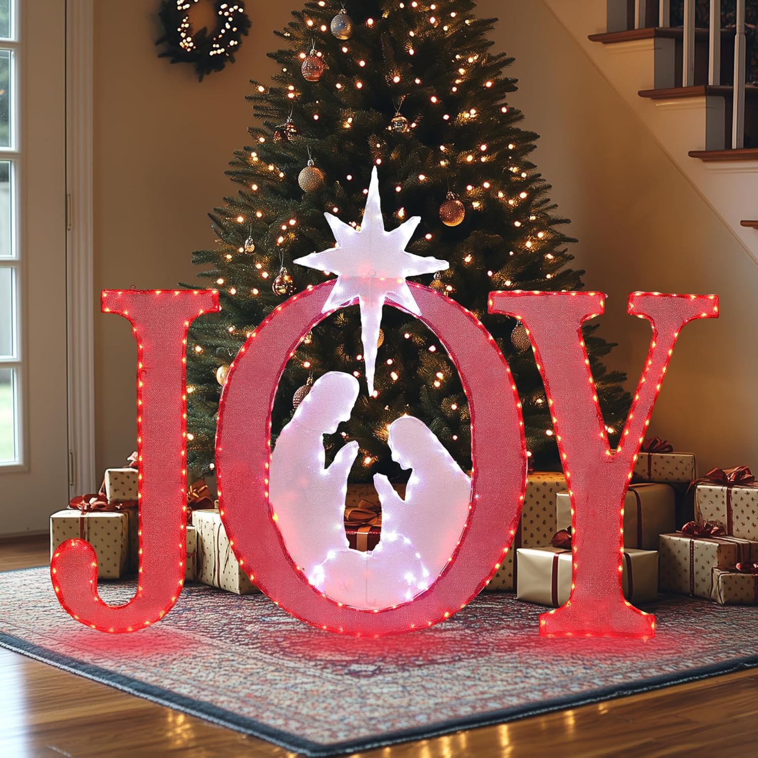 Large Outdoor Christmas JOY Light Sign for Festive Decor