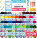 Crochet Kit for Beginners with 1,800 Yards Yarn - Complete Starter Set