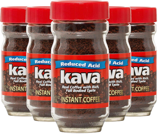 Kava Instant Coffee - Reduced Acid, Full Flavor, 4 Ounce Pack