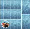 Blue Tinsel Backdrop Curtain 20 Pack - Ocean Party Fringe Decor